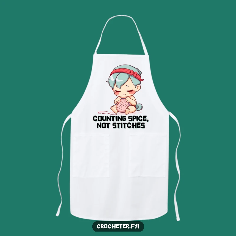 Funny Stitch Counter Apron: Focused Crafter Design, Ideal Funny Gift for Detail-Oriented Makers