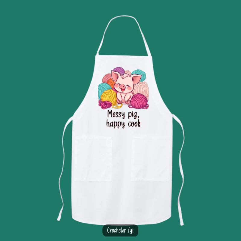 Funny Piglet Yarn Apron: Protect Your Clothes with Adorable, Humorous Crafting Style