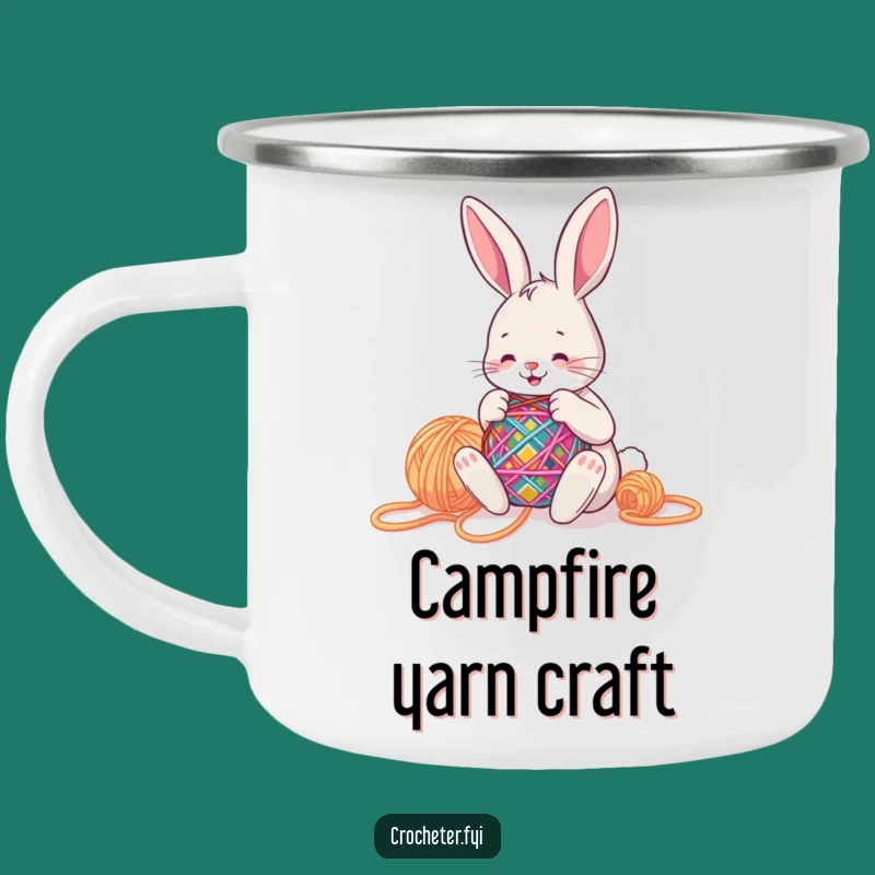Funny Stitching Bunny Camping Mug - Crafty Adventure Buddy Funny Gift