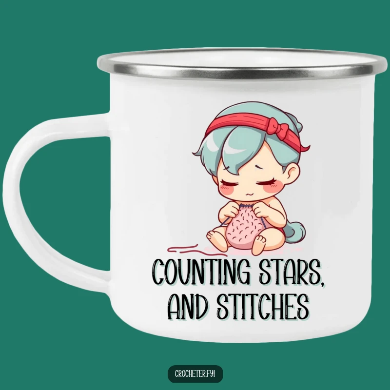Funny Stitch Counter Camping Mug: Focused Design, Great Funny Gift for Outdoor Crafters