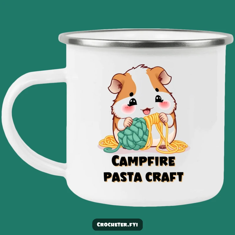 Funny Guinea Pig Crochet Camping Mug: Durable Pet-Themed Outdoor Gift
