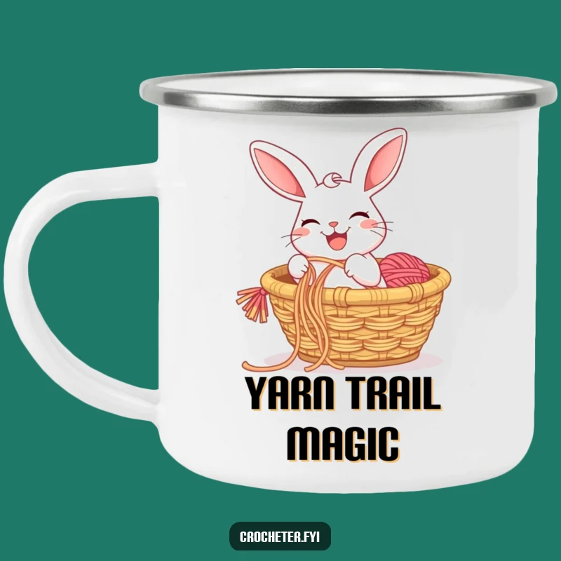Funny Rabbit Yarn Pull Camping Mug: Outdoorsy Crafter Companion