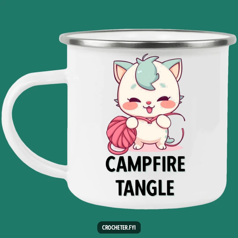 Funny Yarn Tangler Camping Mug - Mischievous Crafter Outdoor Gift