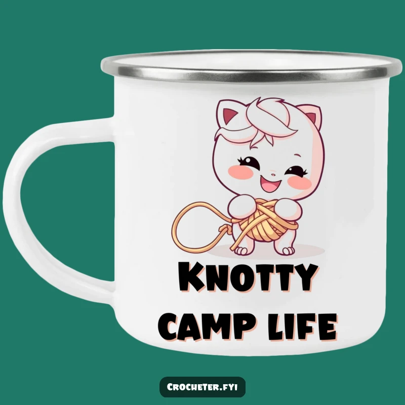 Funny Yarn Tangler Camping Mug: Mischievous Design, Great Funny Gift for Outdoor Crafters