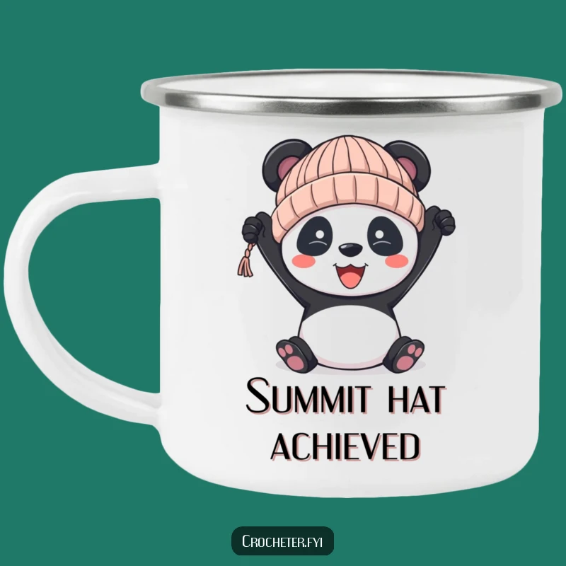 Funny Panda Knitting Camping Mug - Rustic Crafting Companion!