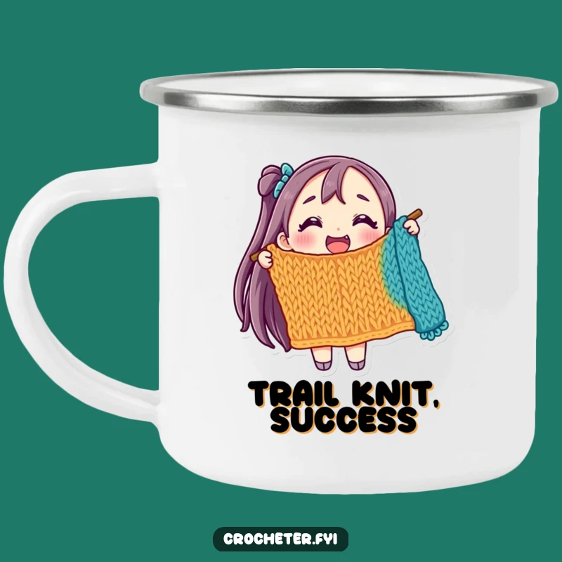 Funny Joyful Knitter Camping Mug: Happy Trails, Unique Funny Gift!