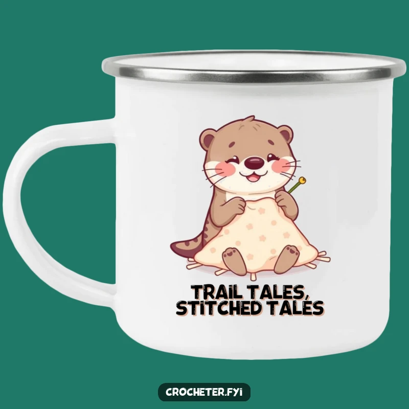 Funny Otter Stitching Camping Mug: Durable Outdoor Crafting Otter Mug, Gift Idea