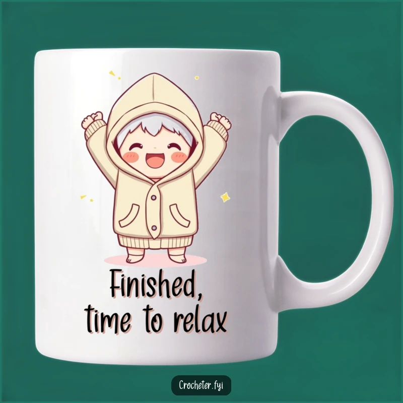 Funny Joyful Garment Finish Mug - Celebrate Crafting Triumphs with this Hilarious Gift!