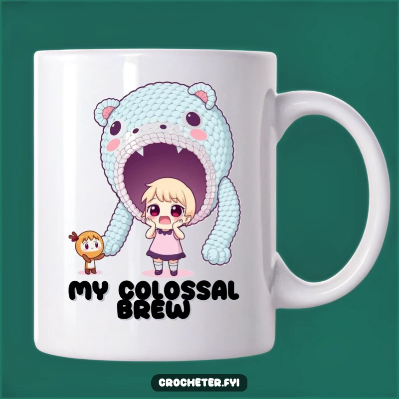 Funny Giant Crochet Mug: Surprised Crafter's Unexpected Creation, Great Gift