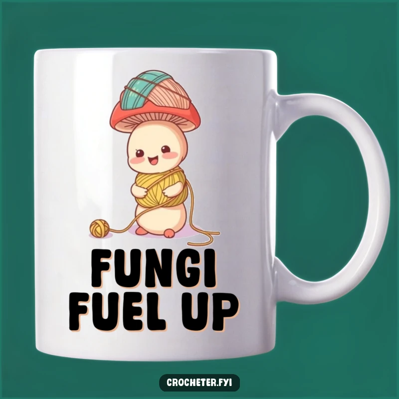 Funny Mushroom Yarn Balance Mug - Whimsical Crafting Humor Gift
