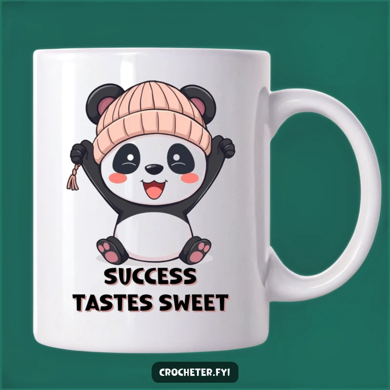Funny Panda Knitting Hat Mug - Hilarious Crafter Achievement Gift!