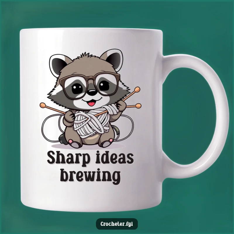 Funny Raccoon Knitting Nightmare Mug - Hilarious Crafter's Gift