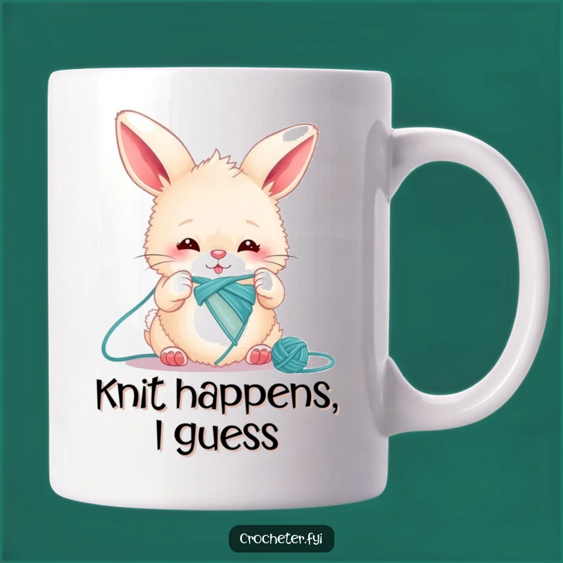 Funny Bunny Knitting Mug: Hilarious Crafty Rabbit Gift for Knitters and Animal Lovers