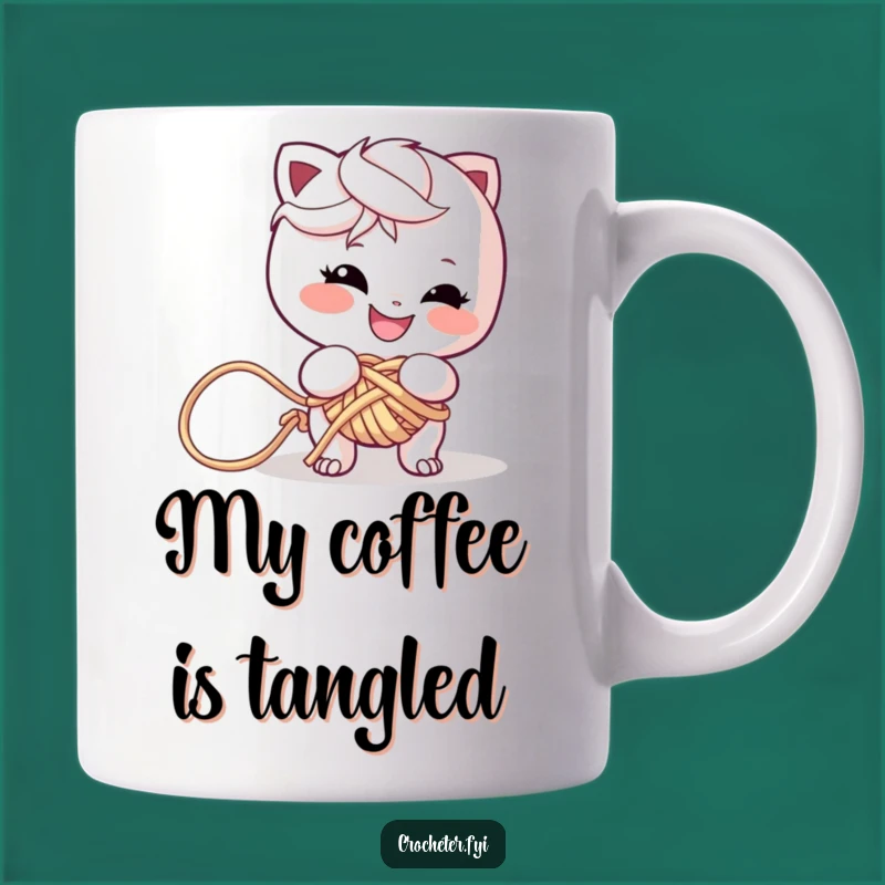 Funny Yarn Tangler Mug: Mischievous Character Design, Perfect Funny Gift for Crafters