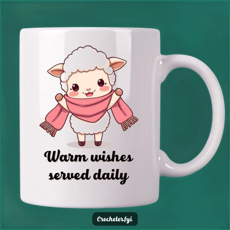 Funny Perky Sheep Scarf Mug - Cozy & Cheerful Gift