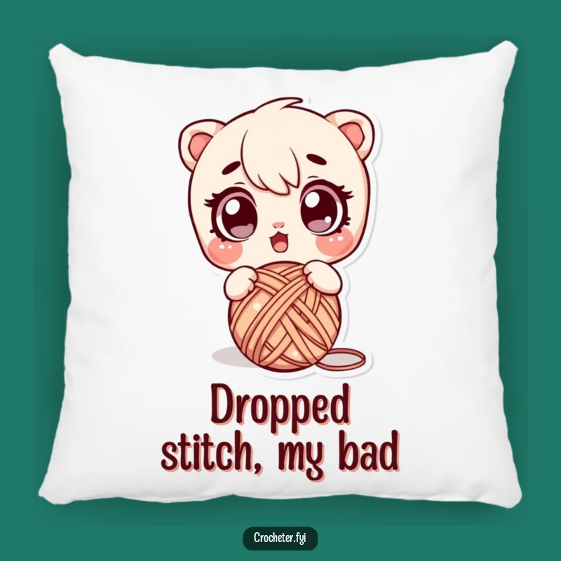 Funny Surprised Yarn Drop Pillow - Cozy and Hilarious Home Decor!