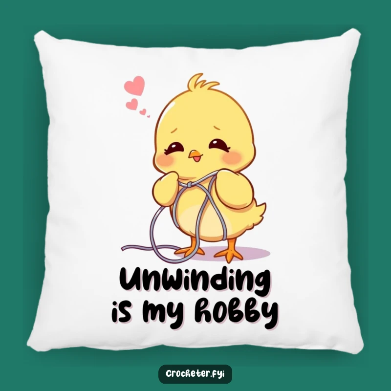 Funny Chick Unraveling Yarn Pillow - Cozy Knitting Comfort Decor!