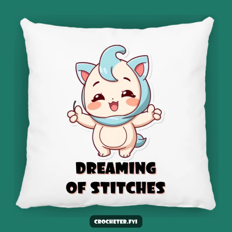 Funny Comfort Pillow: Happy Knitter Celebrating Perfect Stitch