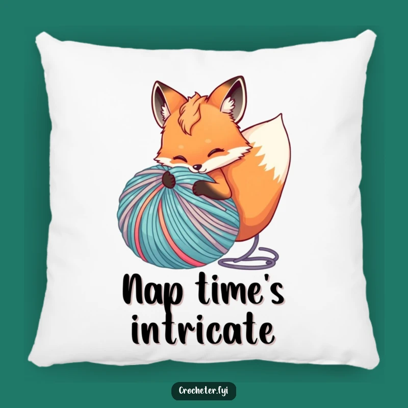 Funny Fox Yarn Pillow: Snuggle Up with Hilarious Knitting Mayhem