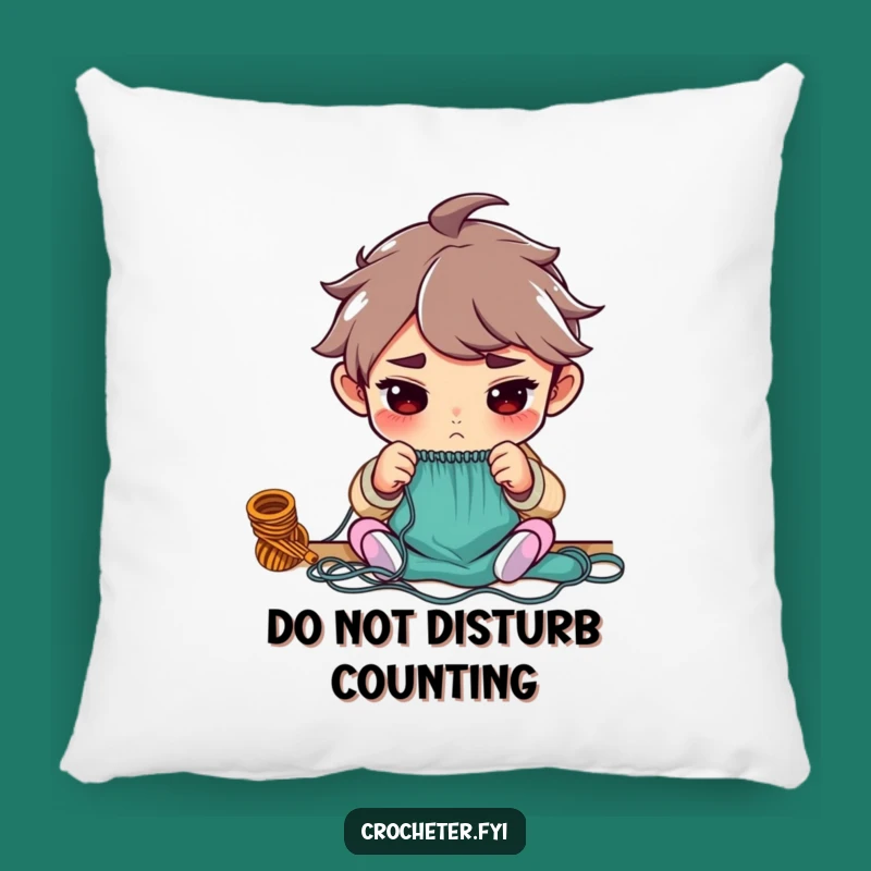 Funny Knitter's Pillow: Determined Character Counting Stitches for Comfort