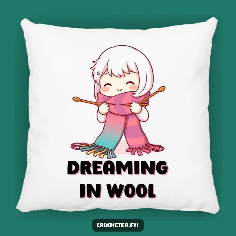 Funny Knitting Character Pillow - Cozy & Cute Crafter Decor, Perfect Gift Accent
