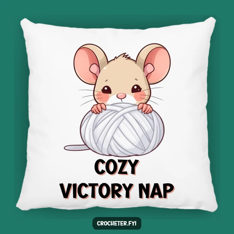 Funny Mouse Yarn Pillow: Cozy Up with Crafting Accomplishments