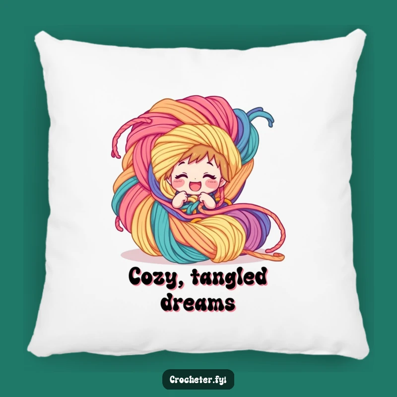 Funny Yarn Tangle Pillow - Cozy Accent with Crafty Character Charm