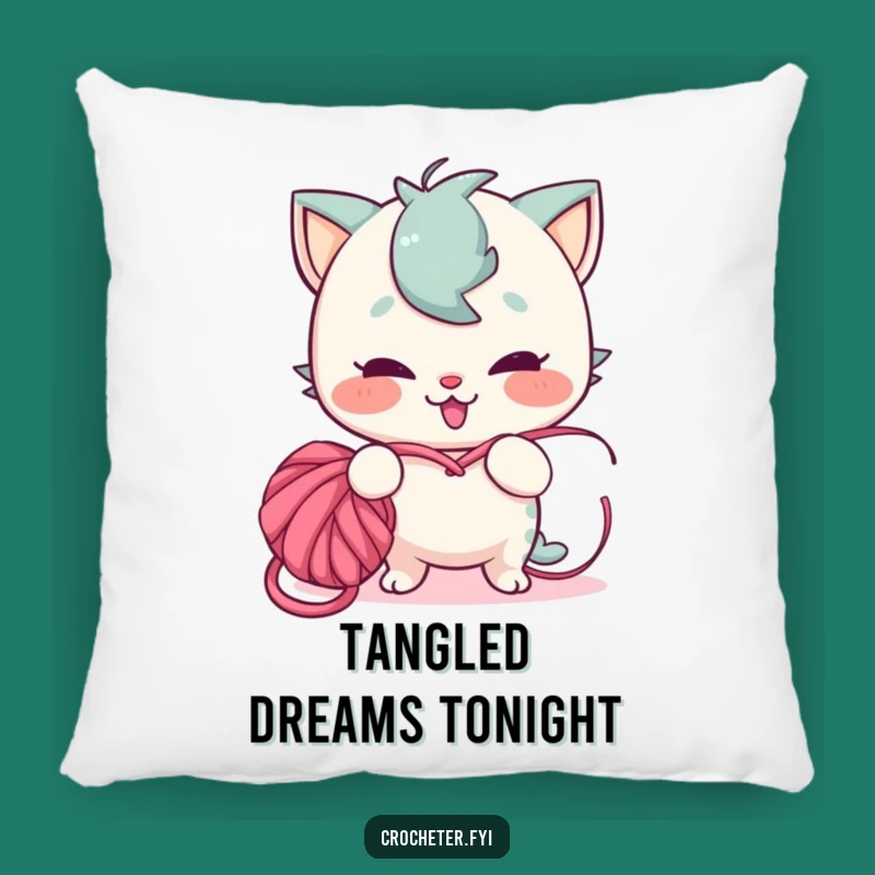 Funny Yarn Tangler Pillow - Cozy & Mischievous Decor, Perfect Gift Accent