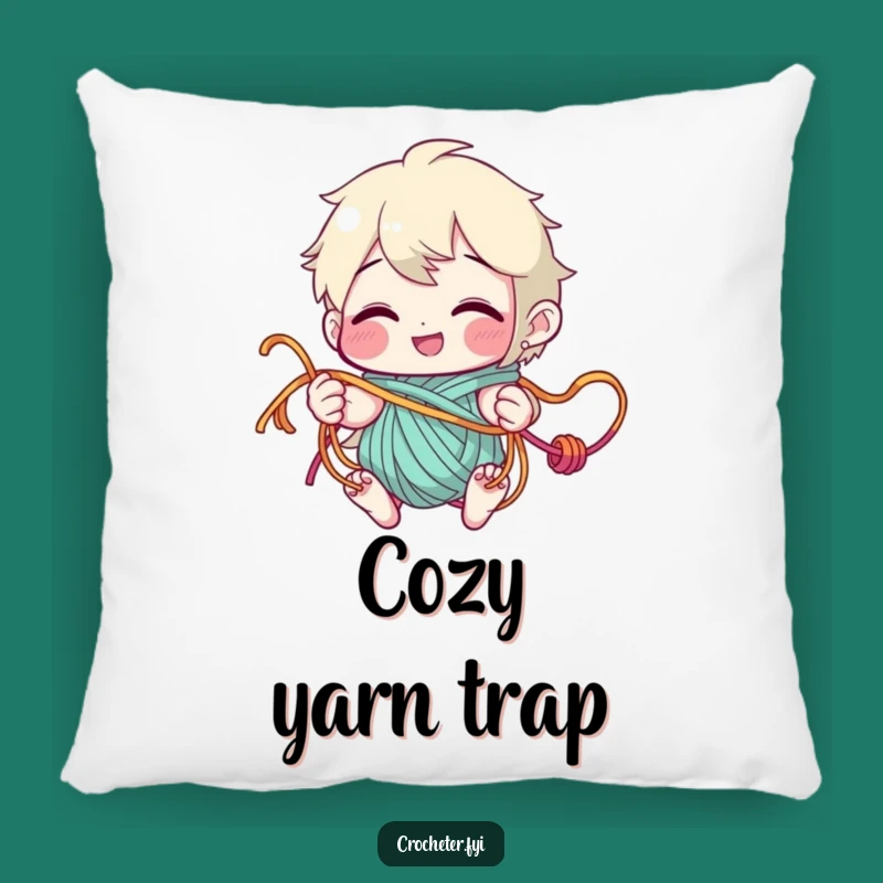 Funny Yarn Tangler Pillow: Playful Crafter Funny Gift for Cozy Yarn Nooks