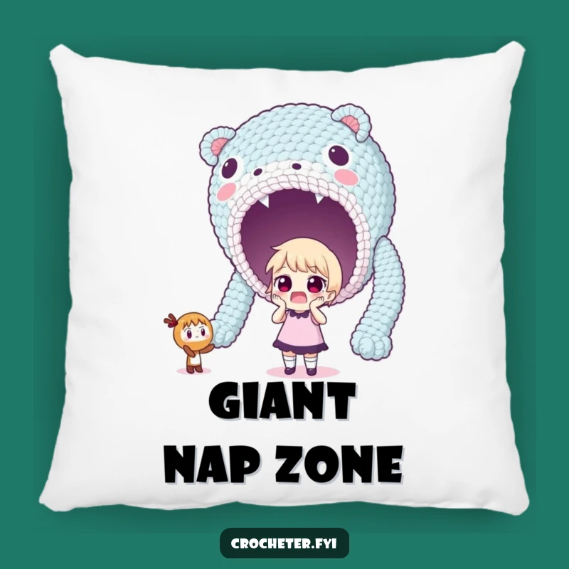 Funny Giant Crochet Pillow: Surprised Crafter's Cozy Enormous Decor
