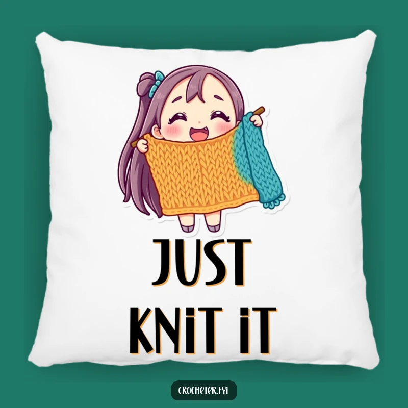 Funny Joyful Knitter Pillow: Cozy Happiness, Delightful Funny Gift!