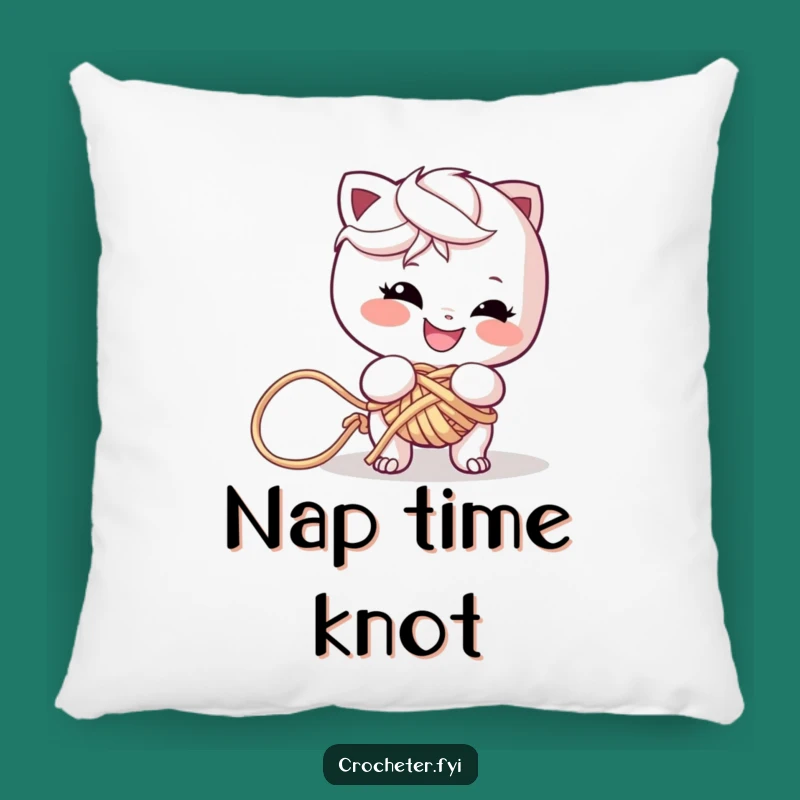 Funny Yarn Tangler Pillow: Mischievous Design, Cute Funny Gift for Crafters