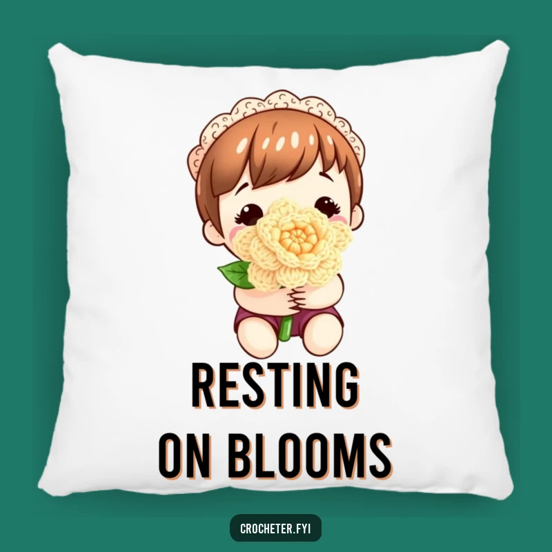 Funny Crocheted Flower Pillow: Content Crafter's Cozy Floral Accent