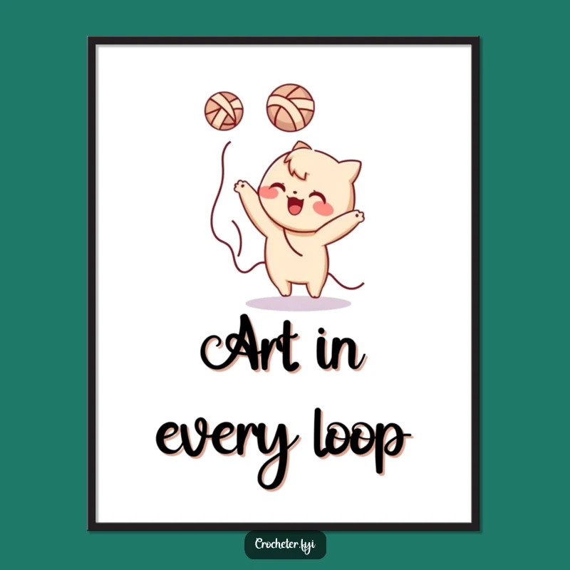 Funny Yarn Tossing Digital Art: Instant Humorous Decor for Your Walls