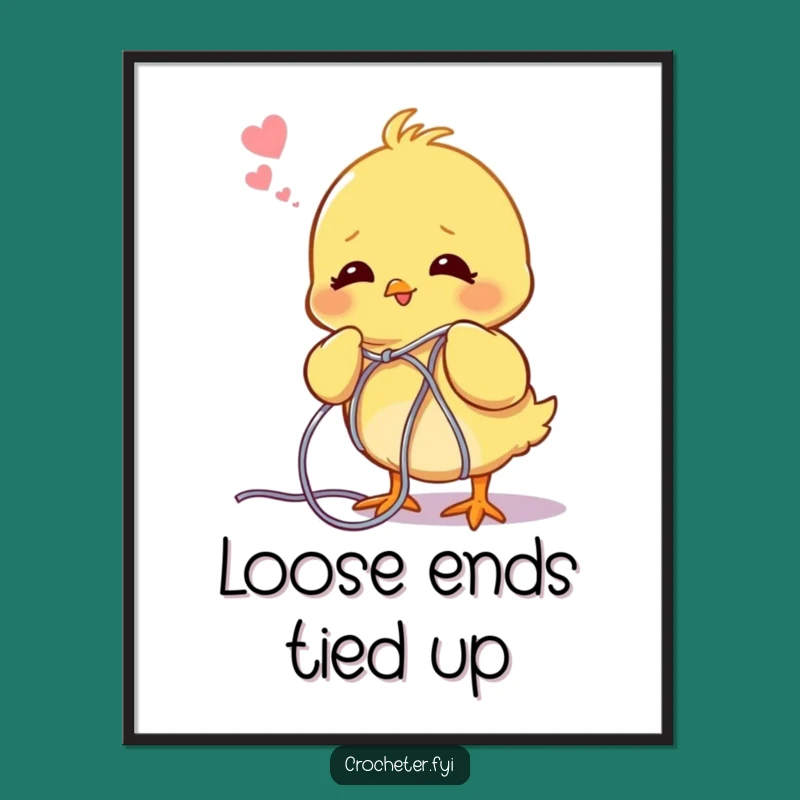 Funny Chick Unraveling Yarn Digital Art - Instant Whimsical Download!