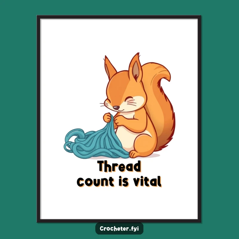 Funny Squirrel Stitch Digital Art: Humorous, Printable Decor for Crafty Spaces