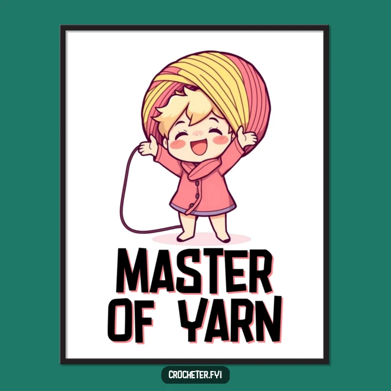 Funny Yarn Casting Digital Art: Downloadable Hilarious Crafting Wall Decor for Your Space