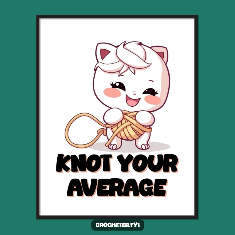 Funny Yarn Tangler Digital Art: Mischievous Character, Perfect Funny Gift for Wall Decor