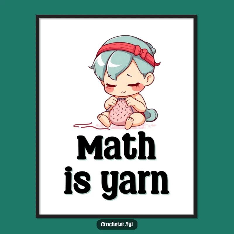 Funny Stitch Counter Digital Art: Focused Character, Perfect Funny Gift for Wall Decor
