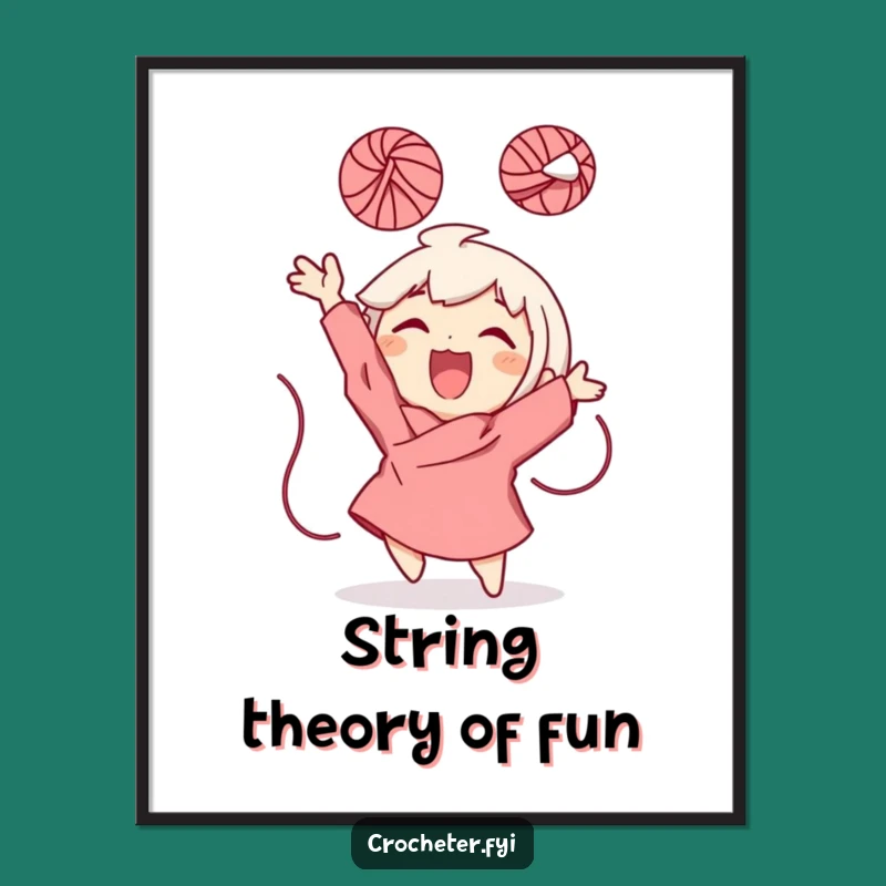 Funny Yarn Ball Character Digital Art: Playful Joy for Your Walls