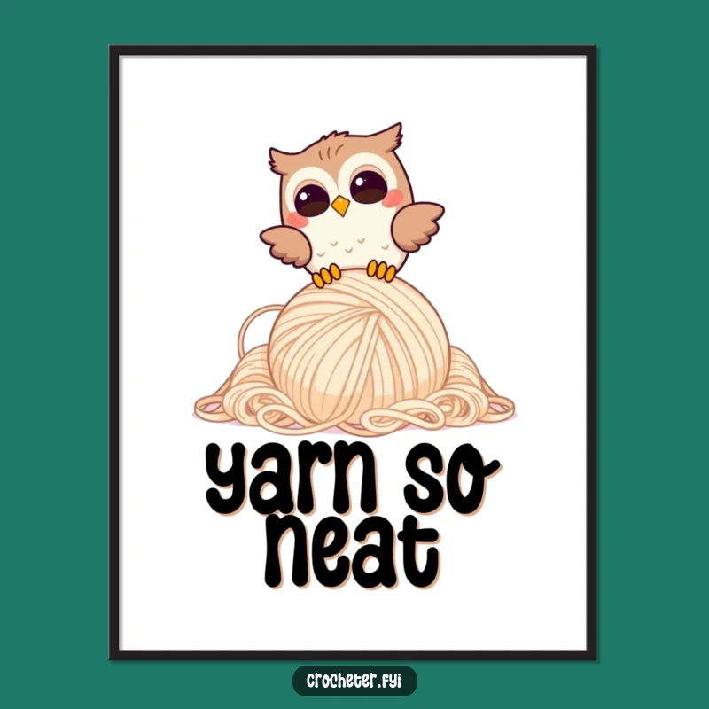 Funny Giggling Owl Digital Art: Printable Yarn Dropping Owl Humor, Instant Gift