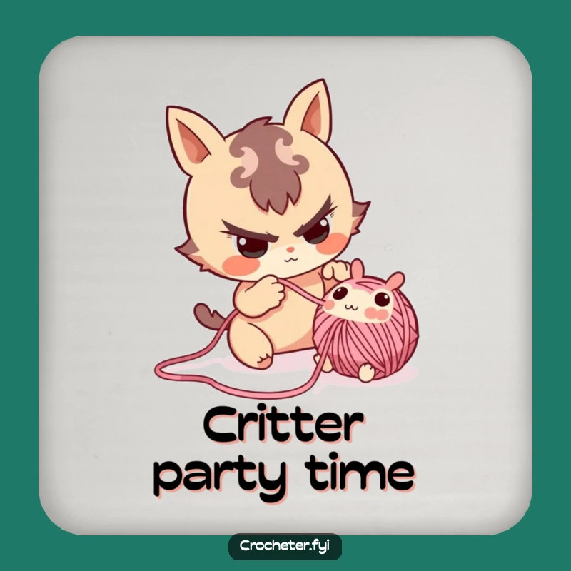 Funny Yarn Critter Coaster: Mischievous Crafter's Playful Decor