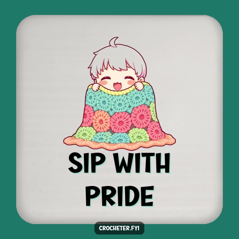 Funny Crocheted Blanket Coaster: Crafter Protector Funny Gift