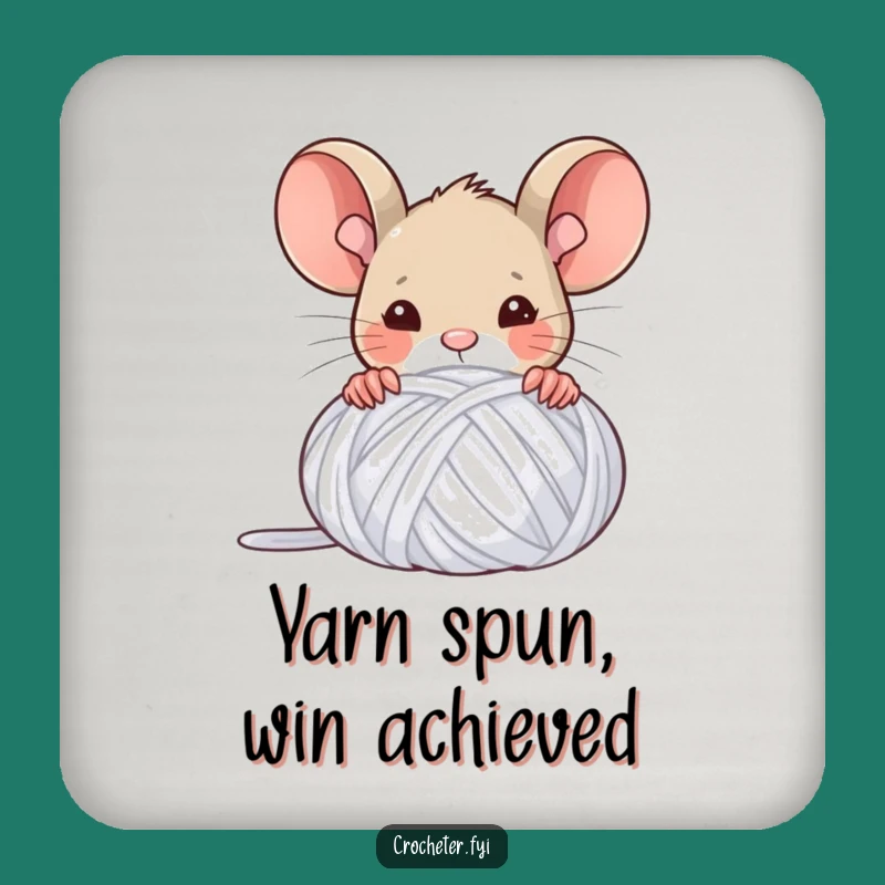 Funny Mouse Yarn Coasters: Protect Tables with Crafty Triumph