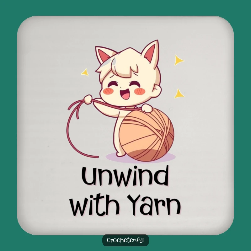 Funny Yarn Pulling Coaster: Protect Surfaces with Crafting Humor