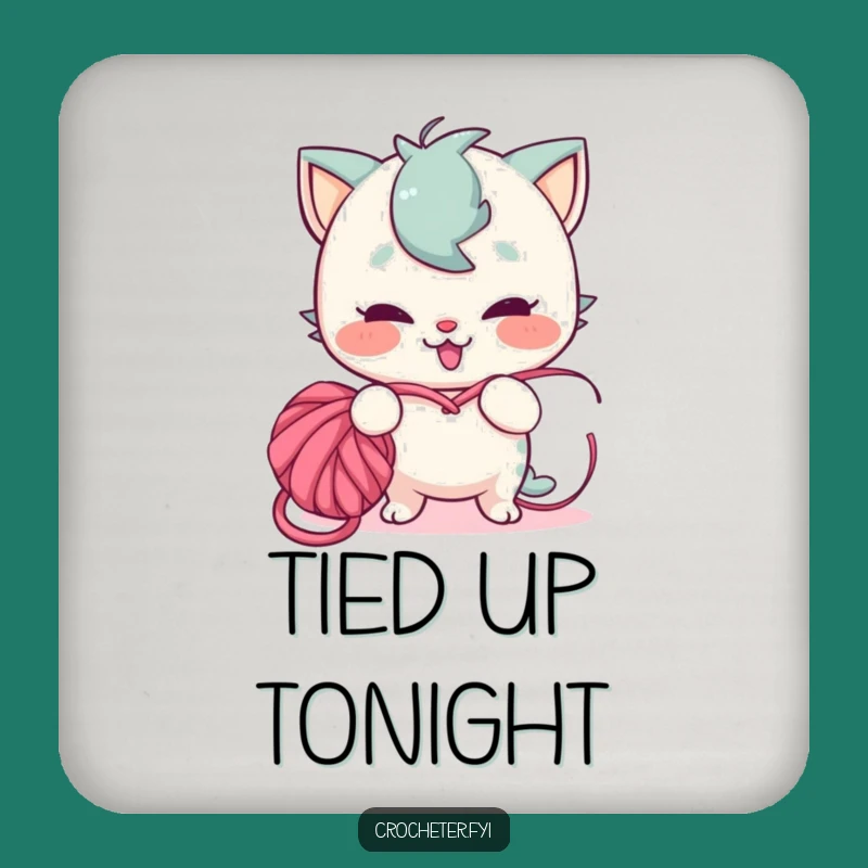 Funny Yarn Tangler Coaster - Mischievous Crafter Decor, Perfect Gift