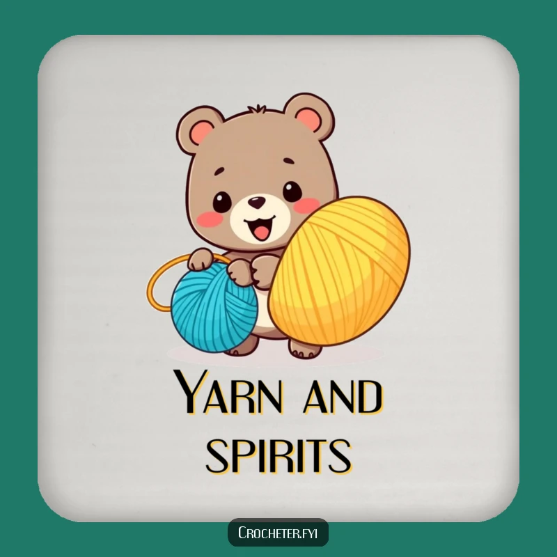 Funny Bear Yarn Winder Coaster: Quirky Cartoon Craft Protector