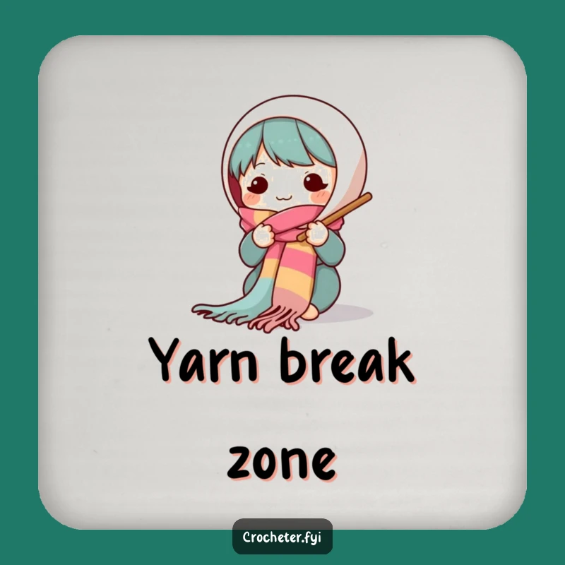 Funny Knitting Character Drink Coaster: Scarf Design, Perfect Funny Gift for Table Protection