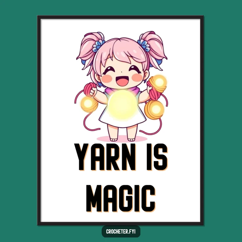 Funny Yarn Orb Joy Poster: Vibrant Wall Art for Happy Crafters