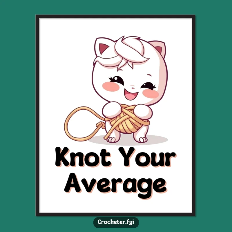 Funny Yarn Tangler Poster: Mischievous Art, Great Funny Gift for Craft Room Decor